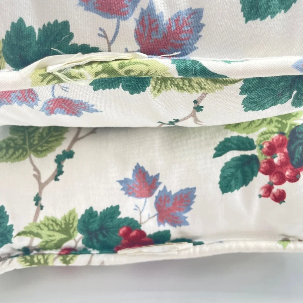 Waverly Floral Throw Pillows Cream Pink Green 16x16 Pair Traditional Cottagecore